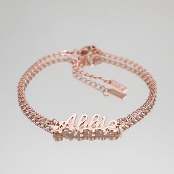 Rose Gold Miami customised name anklet