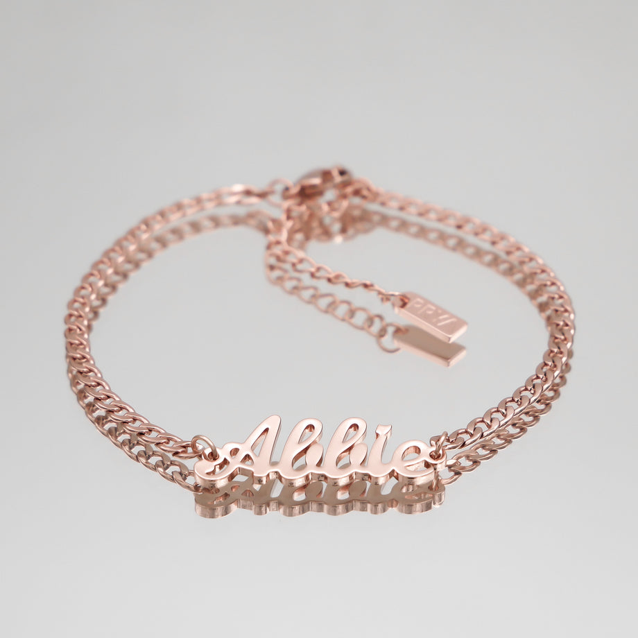 Rose Gold Miami customised name anklet