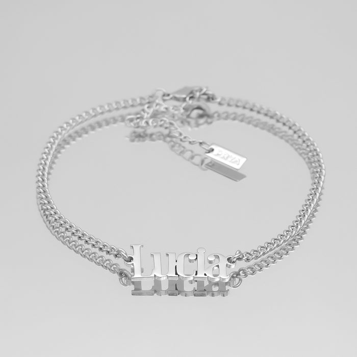 custom name anklet in silver from prya