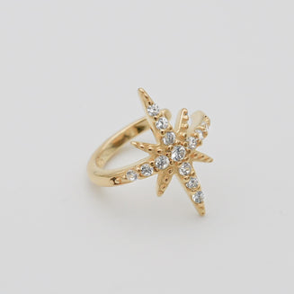 Gold Dainty Star Ear Cuff by PRYA