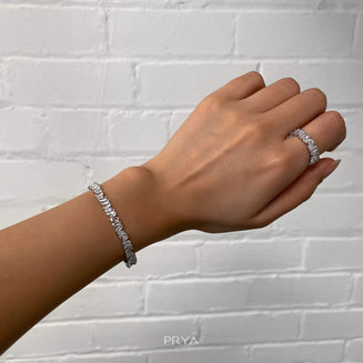 Jada Baguette CZ Bracelet Fin | Argent