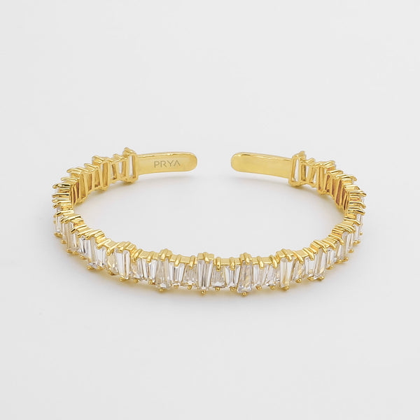 Jada Baguette CZ Bracelet Thick  | Gold | PRYA