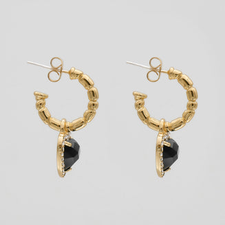 Louisa Onyx Heart Earrings