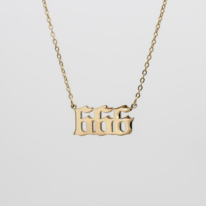 Angel Number necklace available in 18k Gold plated or silver,  number 666, by PRYA