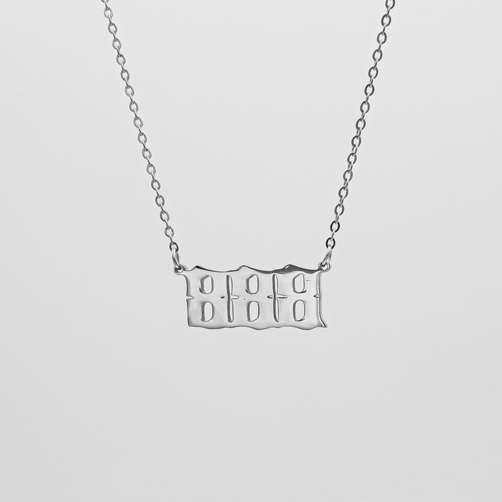 Angel Number necklace available in 18k Gold plated or silver,  number 888, by PRYA