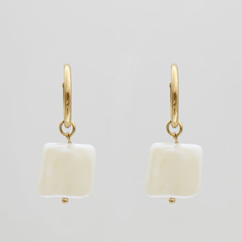 May pearl square earrings