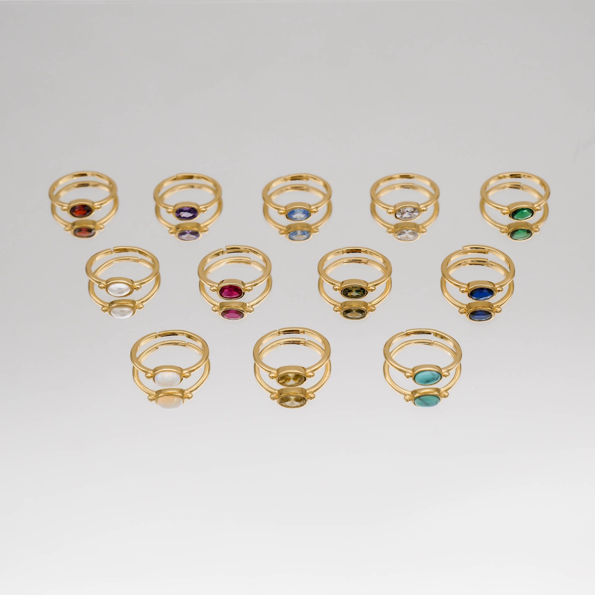 The birthstone jewellery collection of birthstone rings in gold