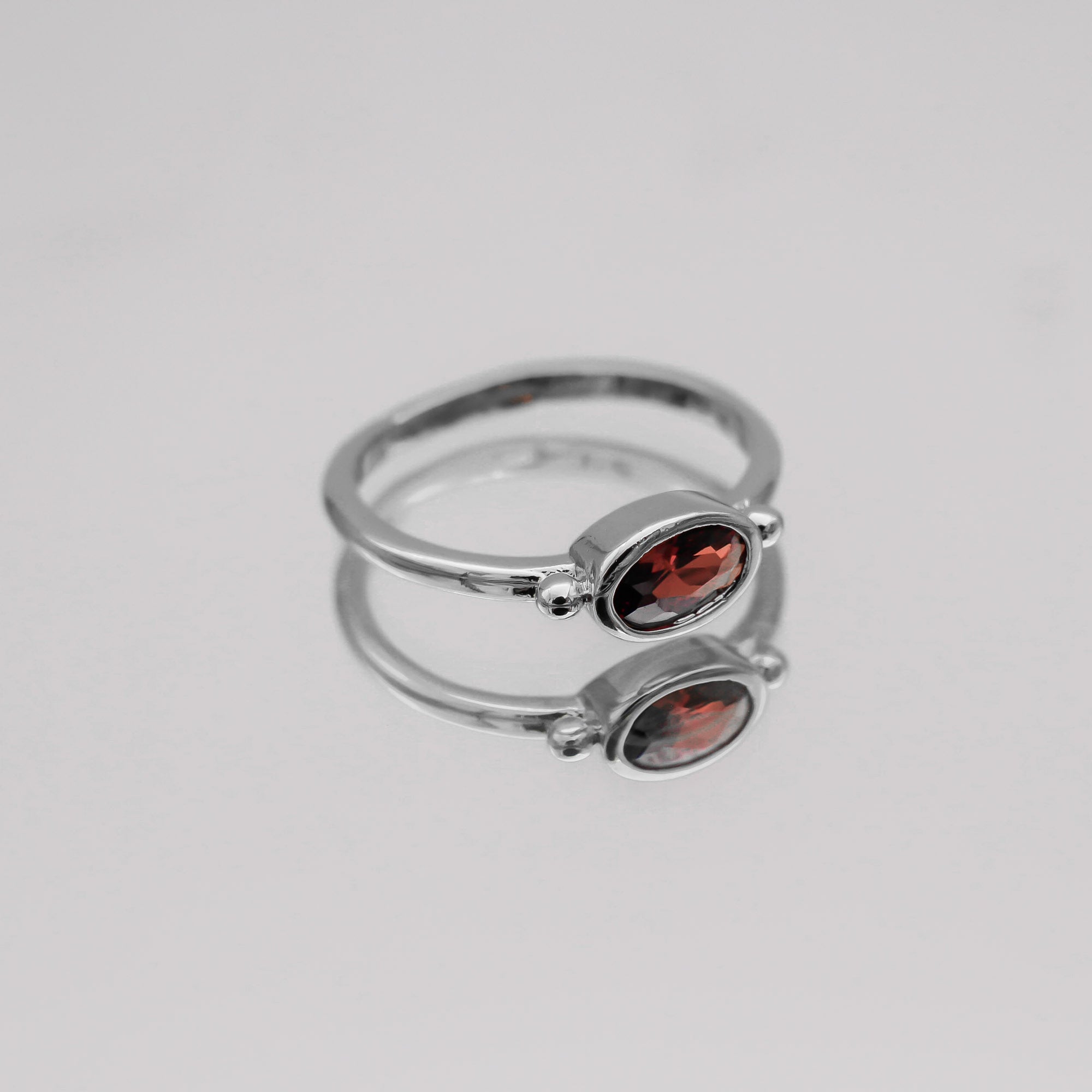 Birthstone ring silver for January