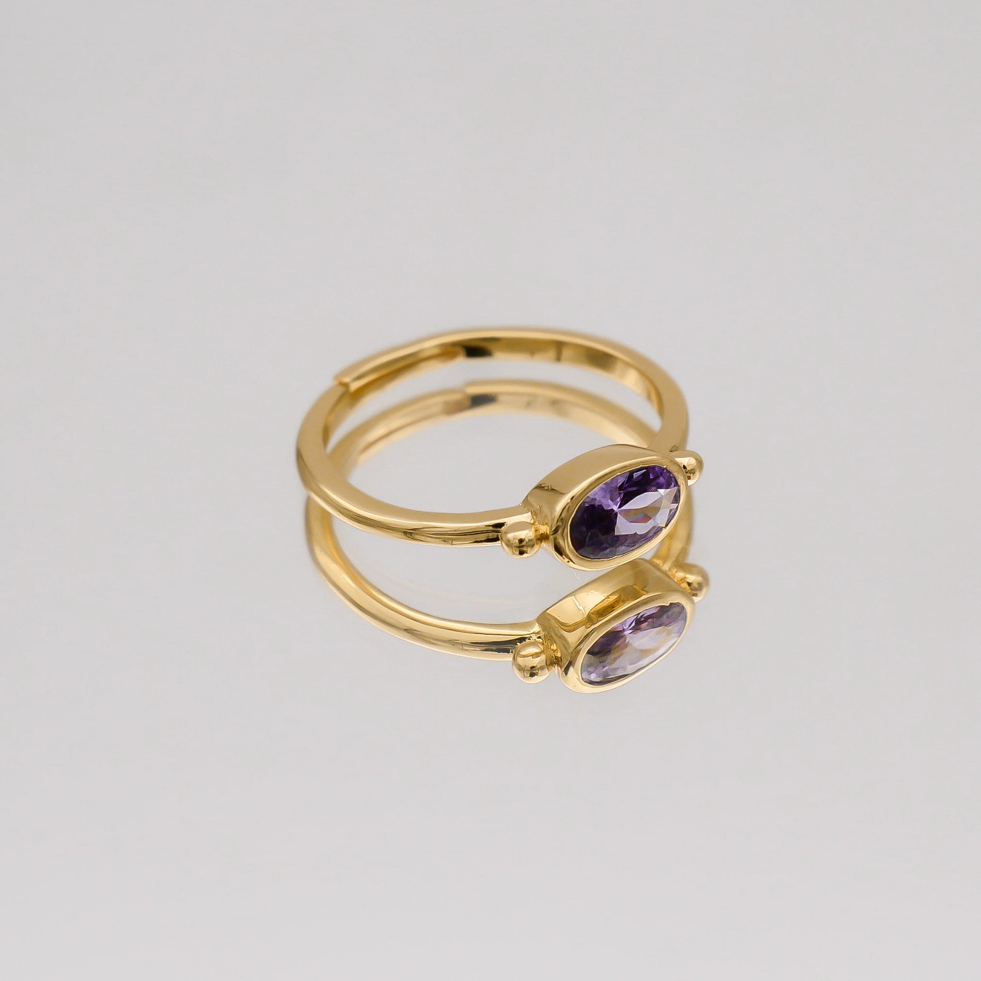 Birthstone ring gold for February