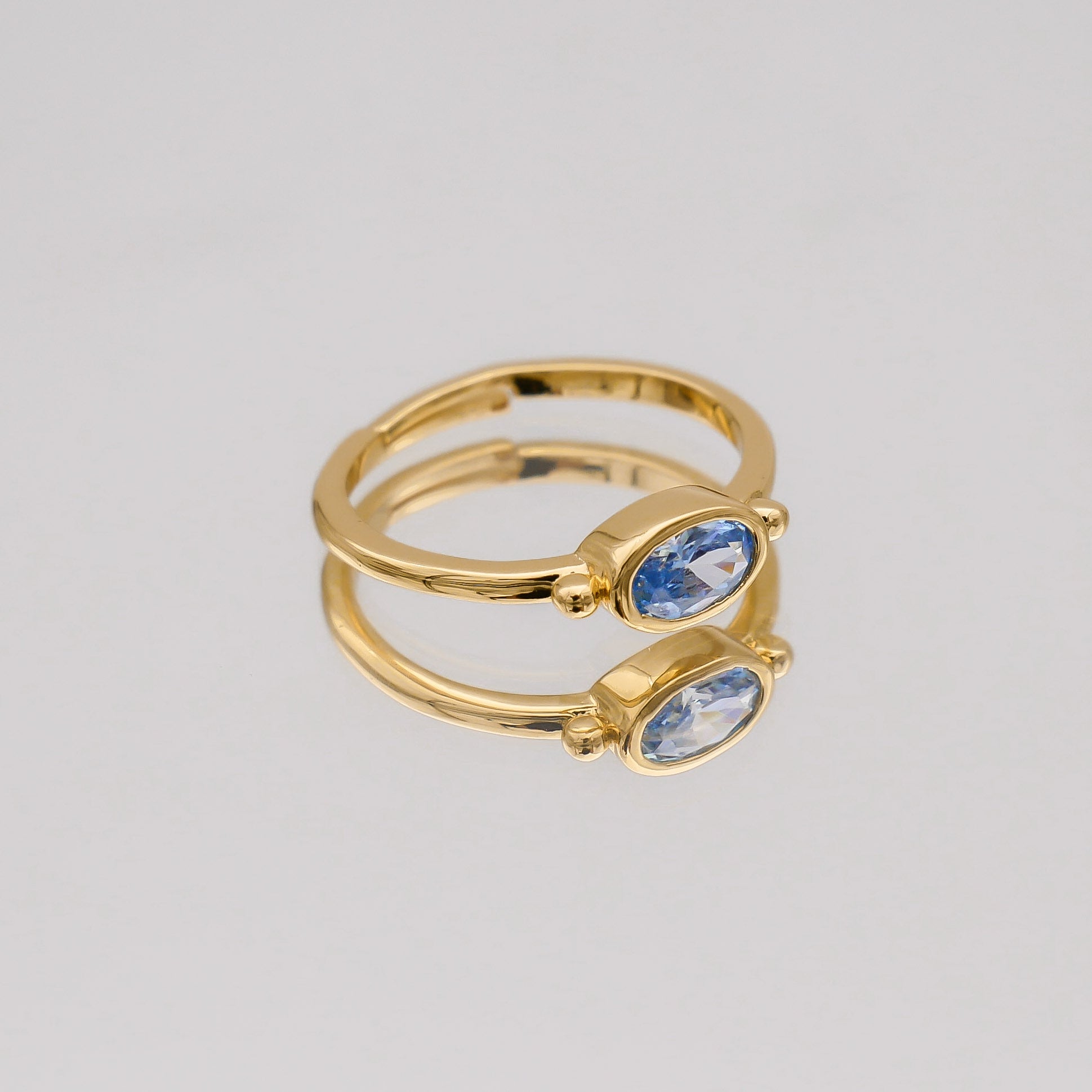 Birthstone ring gold for March