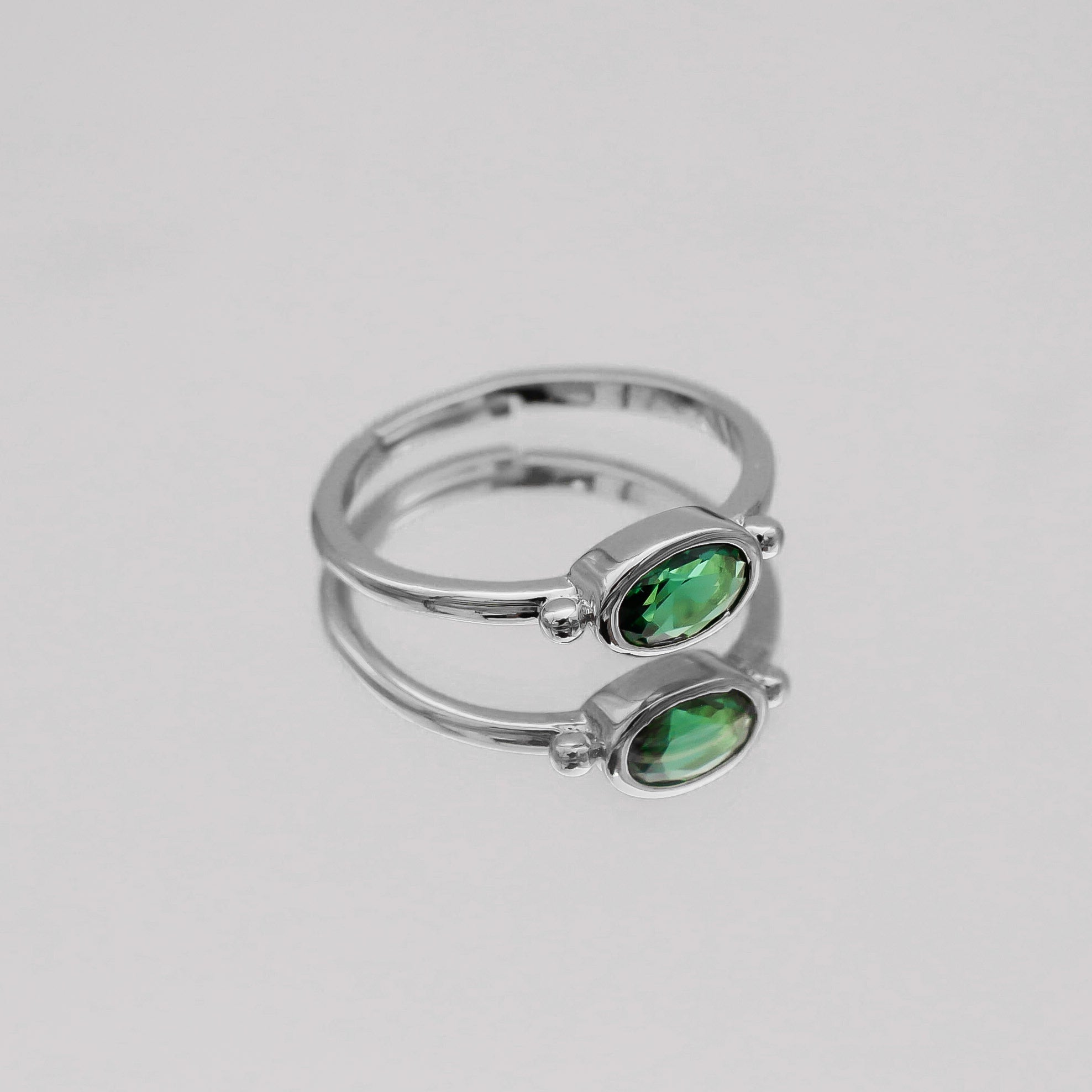 Birthstone ring silver for May