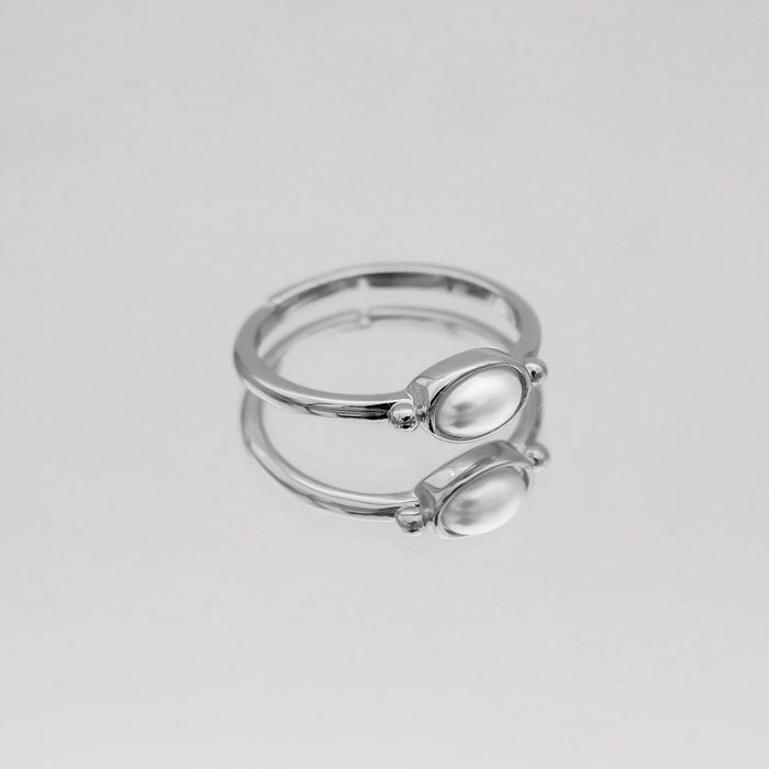 Birthstone ring silver for June