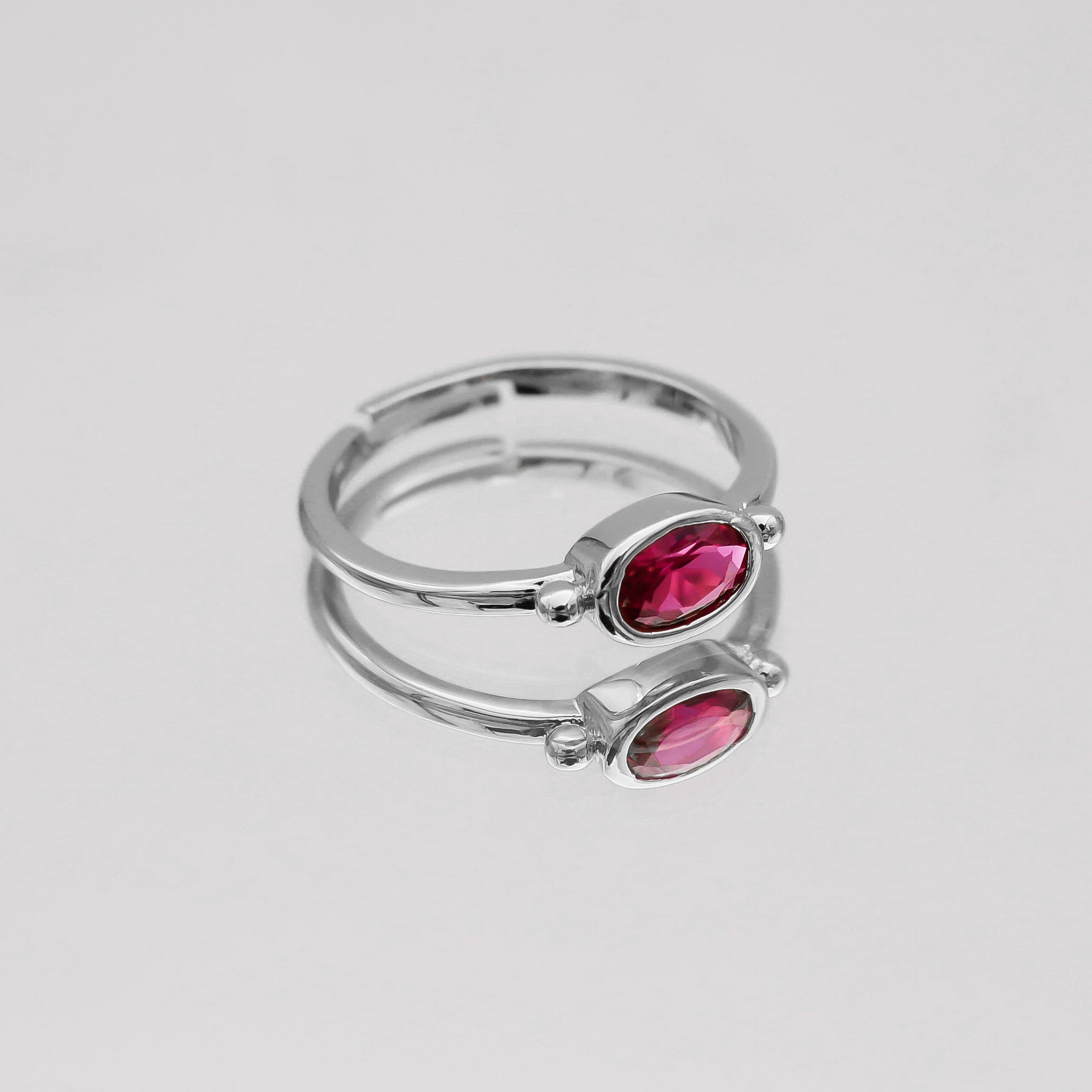 Birthstone ring silver for July