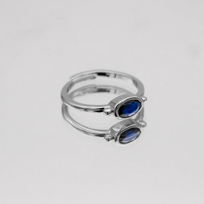 Birthstone ring silver for September
