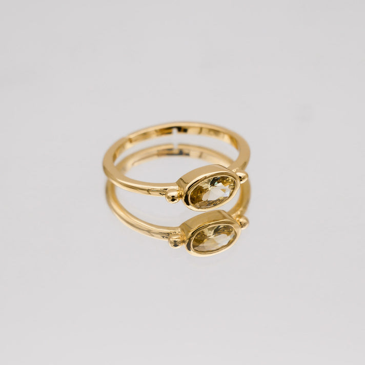 Birthstone ring gold  for November