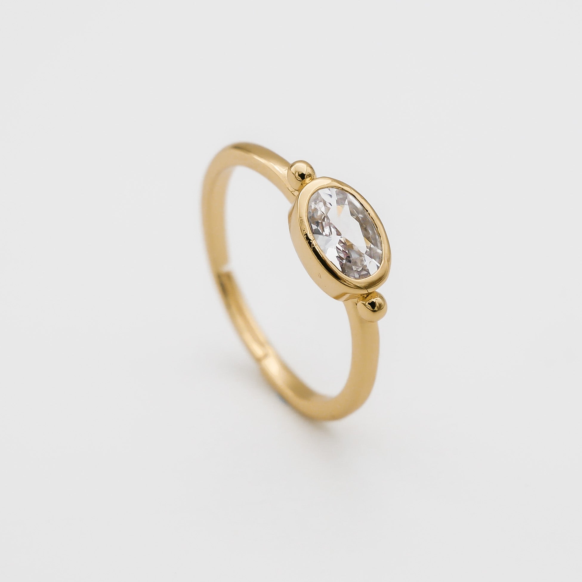 Birthstone ring gold for April with diamond