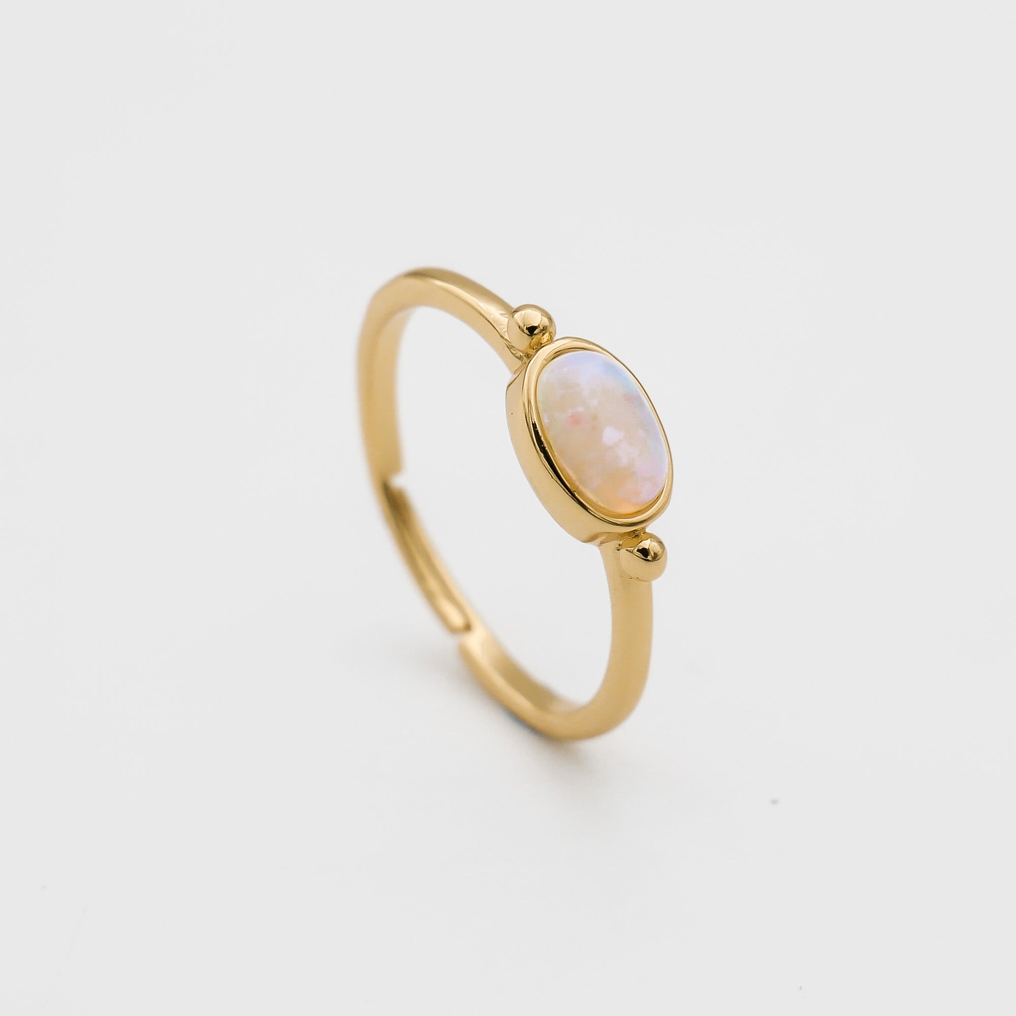 Birthstone ring gold for October with opal