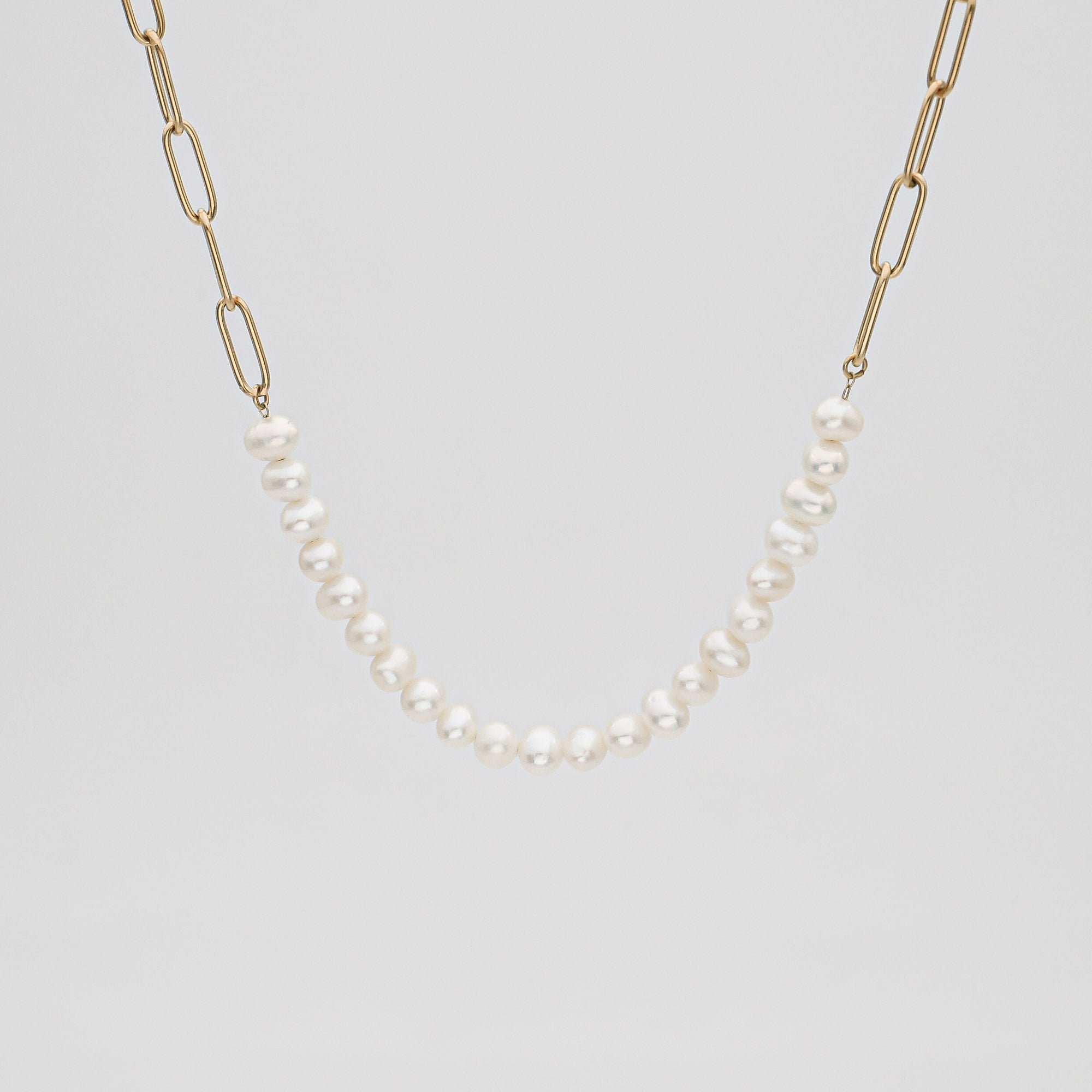 Camila Pearl Paperclip Necklace