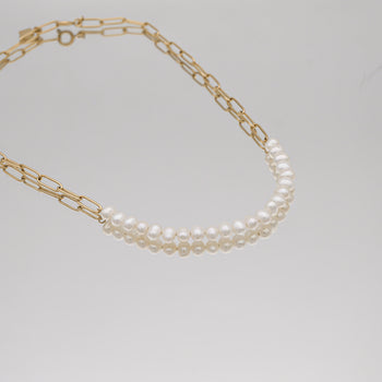 Camila Pearl Paperclip Necklace