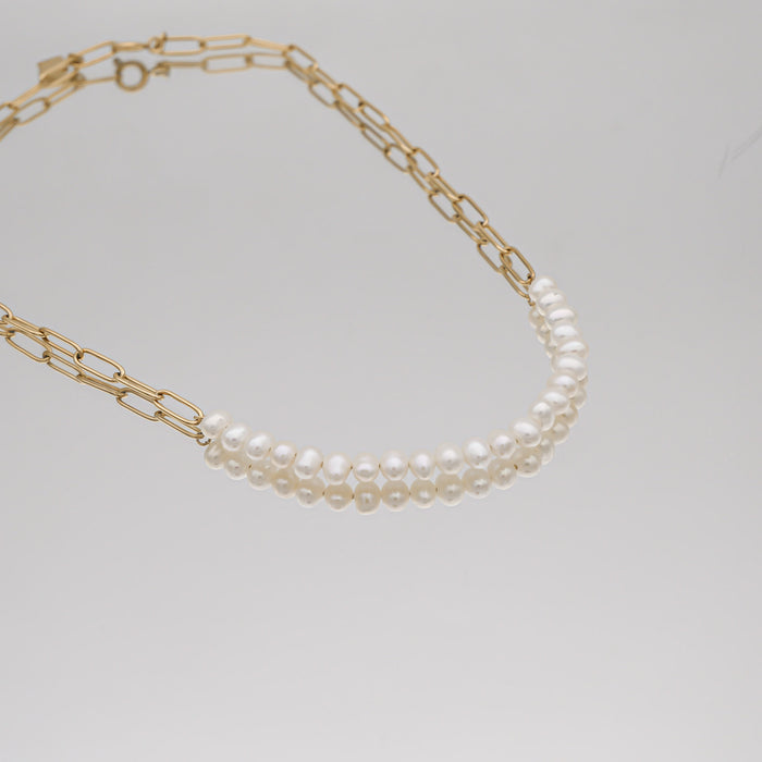 Camila Pearl Paperclip Necklace