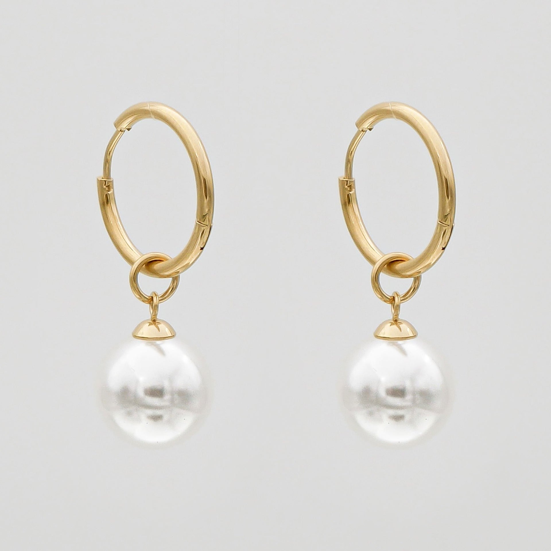 Phoebe Pearl Hoop Earrings by PRYA