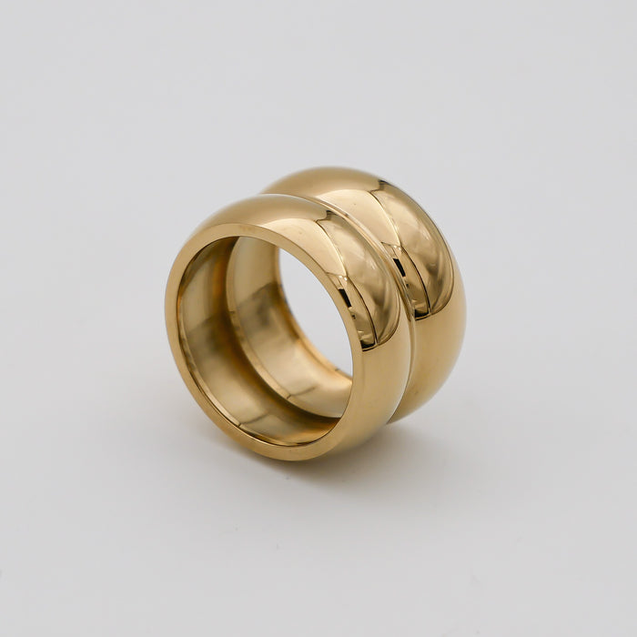 Gold double band ring 