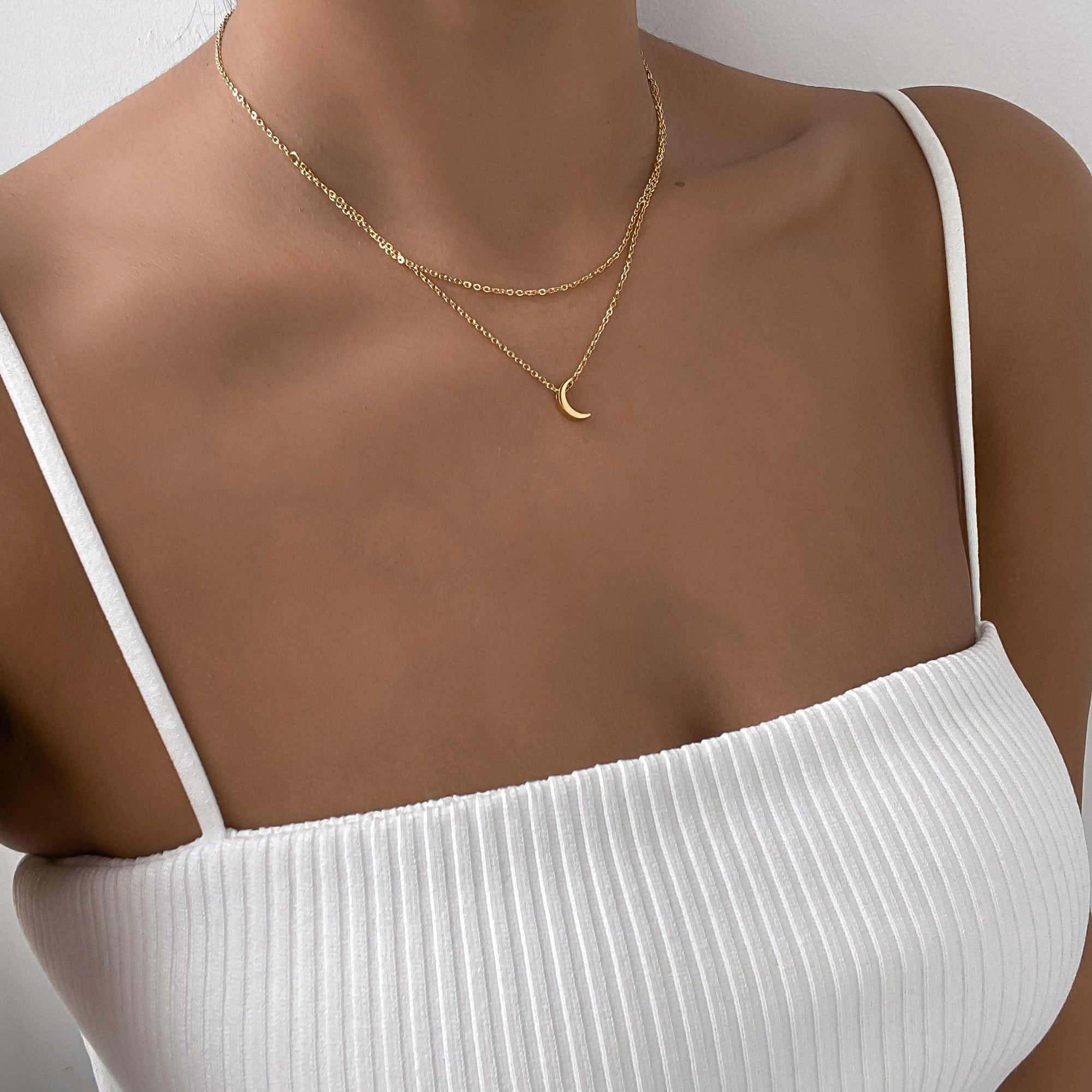 Celine Layered Moon Necklace