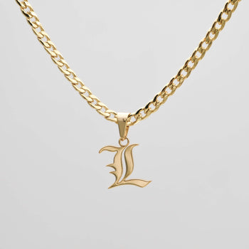 Cubana Initial Necklace in 18k gold plated from PRYA