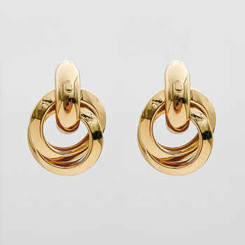 Nadia Knot Knocker Earrings, Gold | PRYA