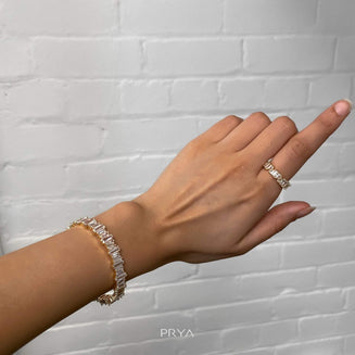 Jada Baguette CZ Bracelet Épais | Or