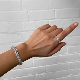 Jada Baguette CZ Bracelet Épais | Argent