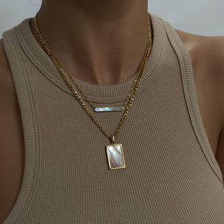 amaya opal bar necklace in gold prya