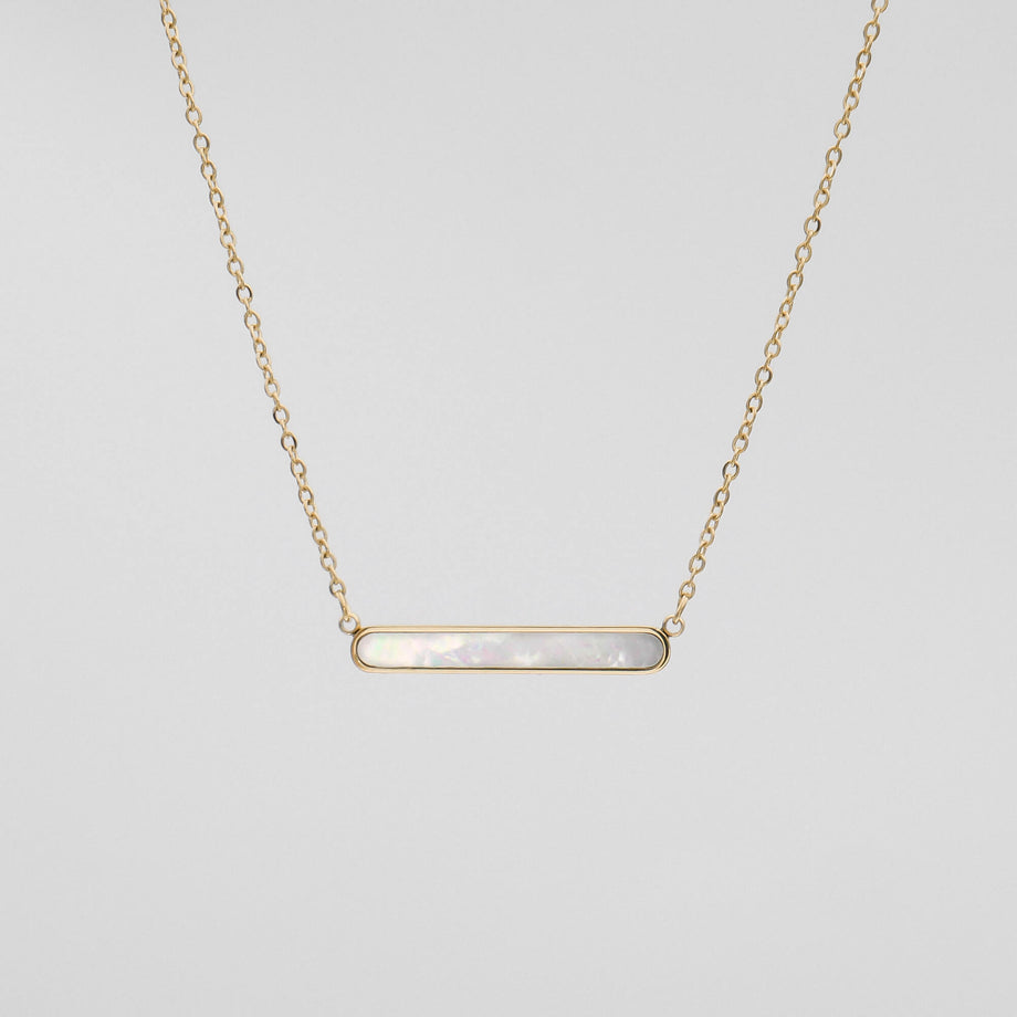 amaya opal bar necklace in gold prya