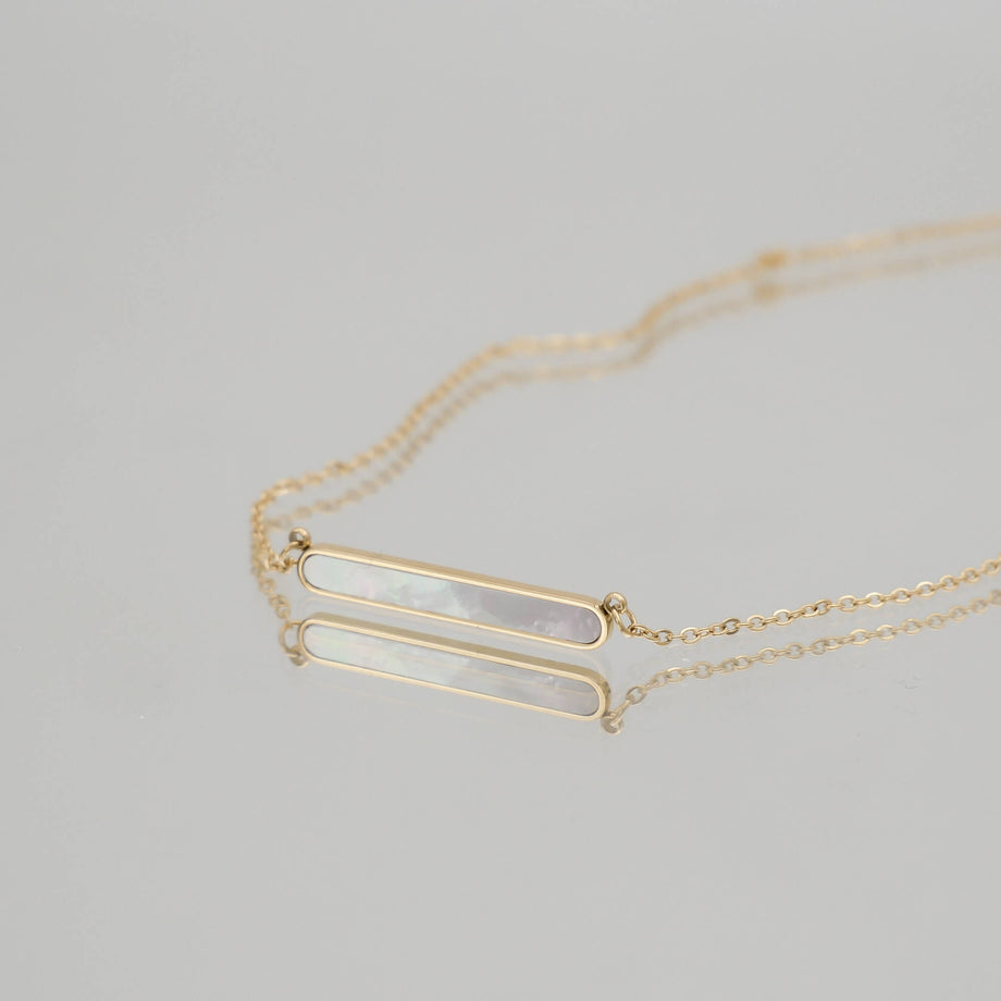 amaya opal bar necklace in gold prya