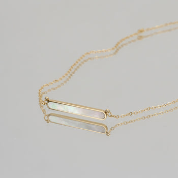 amaya opal bar necklace in gold prya