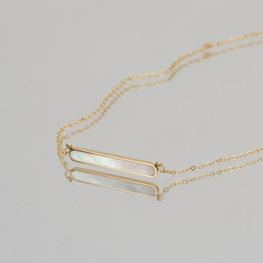 amaya opal bar necklace in gold prya