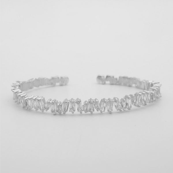 Jada Baguette CZ Bracelet Thin | Silver | PRYA