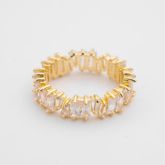 Jada Baguette Cut CZ Ring | Gold | PRYA