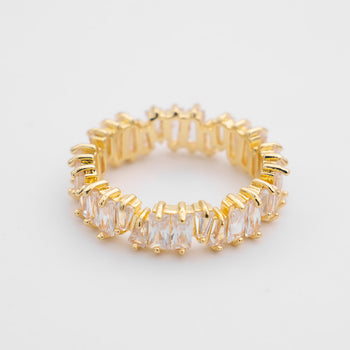 Jada Baguette Cut CZ Ring | Gold | PRYA