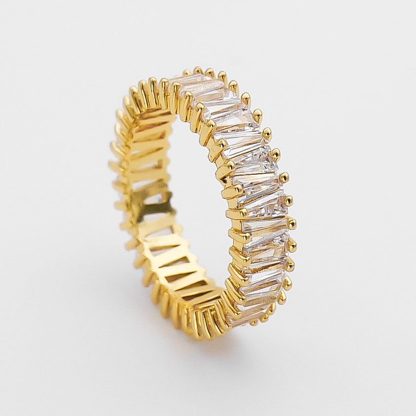 Anna Baguette Cut CZ Ring | Gold | PRYA