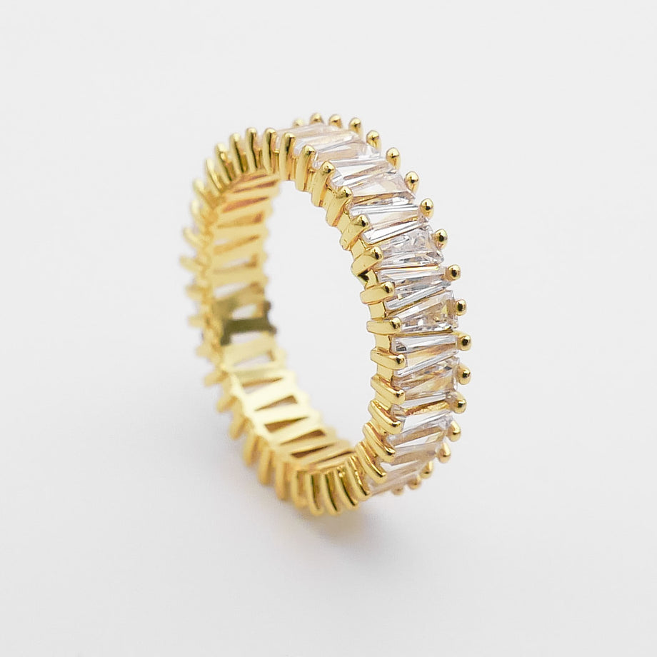 Anna Baguette Cut CZ Ring | Gold | PRYA