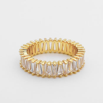 Anna Baguette Cut CZ Ring | Gold | PRYA