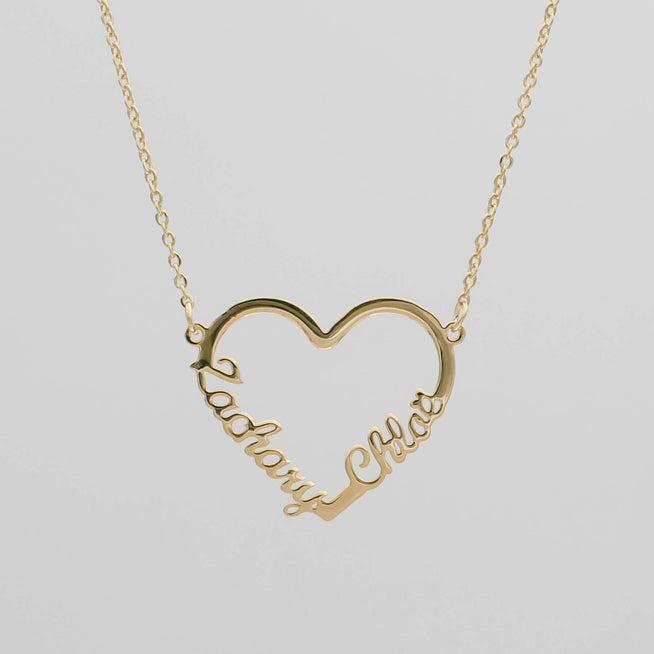 Heart Double Name Necklace | PRYA