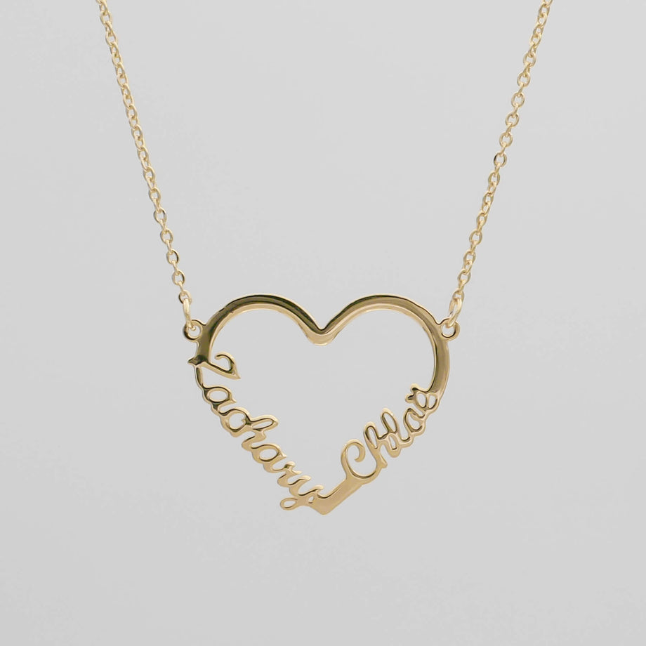Heart Double Name Necklace | PRYA