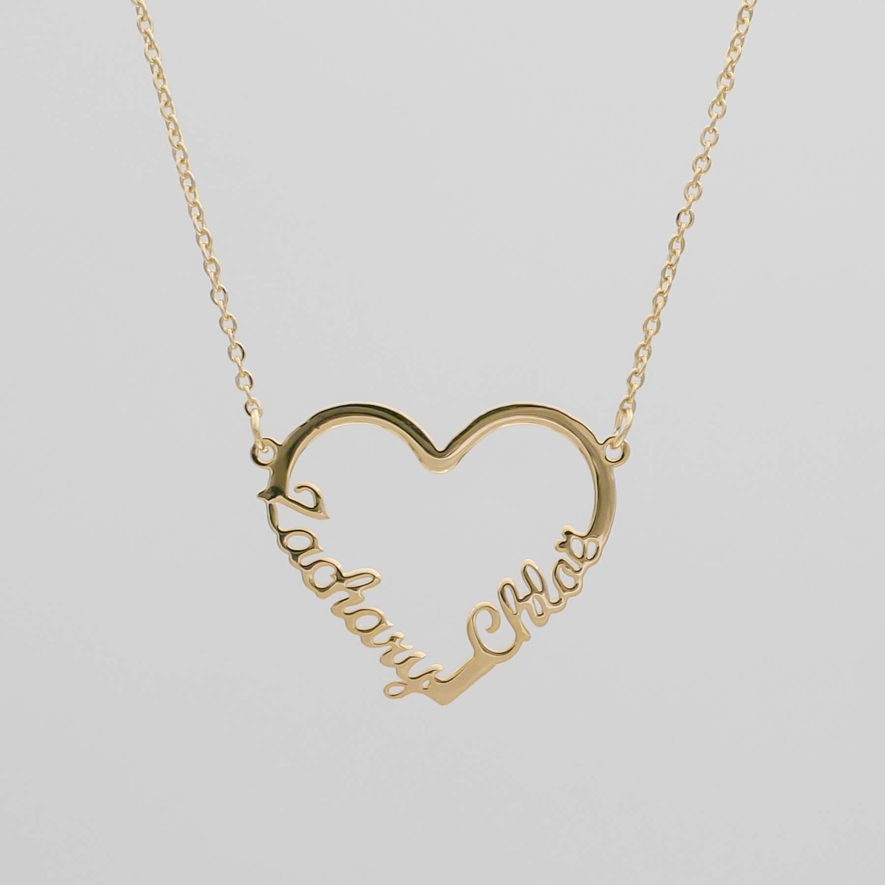 Heart Double Name Necklace - Personalisable - PRYA UK