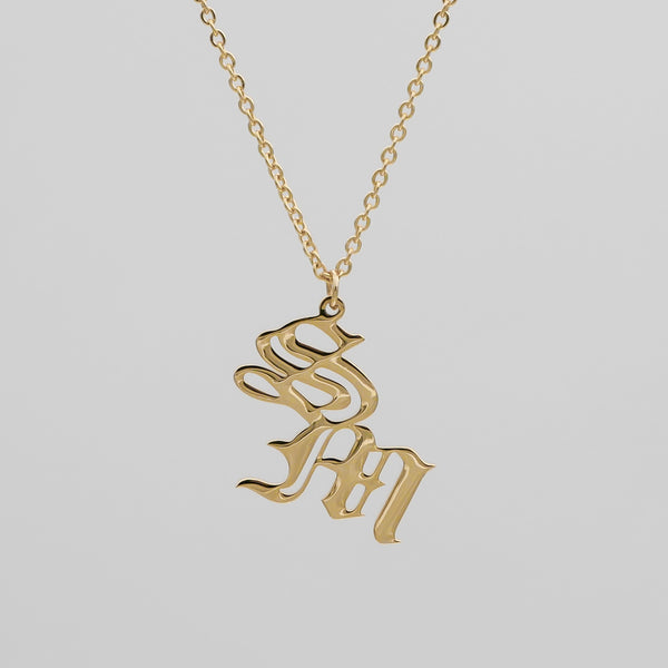 Old English Double Initial Necklace | PRYA