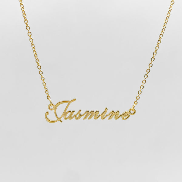Siena Personalised name necklace in gold with classic link chain by PRYA Jewellery UK