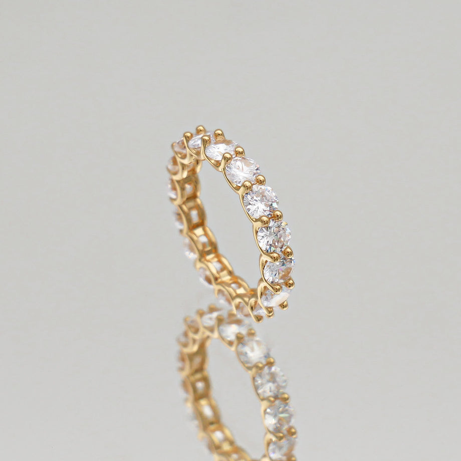 Gold pave CZ Macie ring