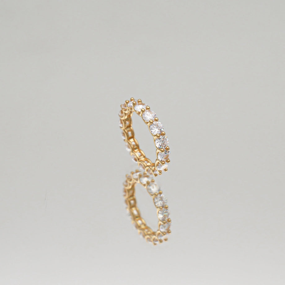 Gold pave CZ Macie ring