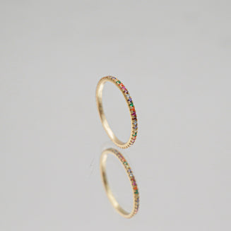 Iris Dainty Rainbow Diamond Ring